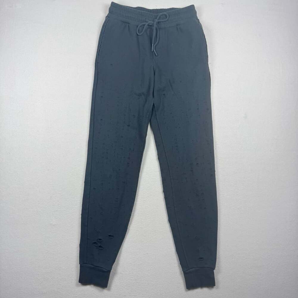 ALO YOGA Jogger Ripped Pants Dark Concrete Gray Size S